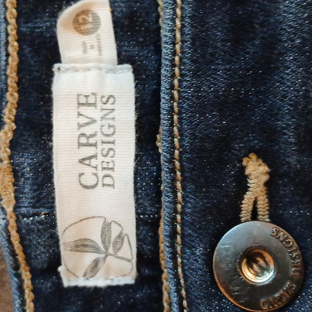 Carve Designs Deep Blue Denim Five Pocket Jeans Size 12 Waist Womens. - Picture 3 of 5